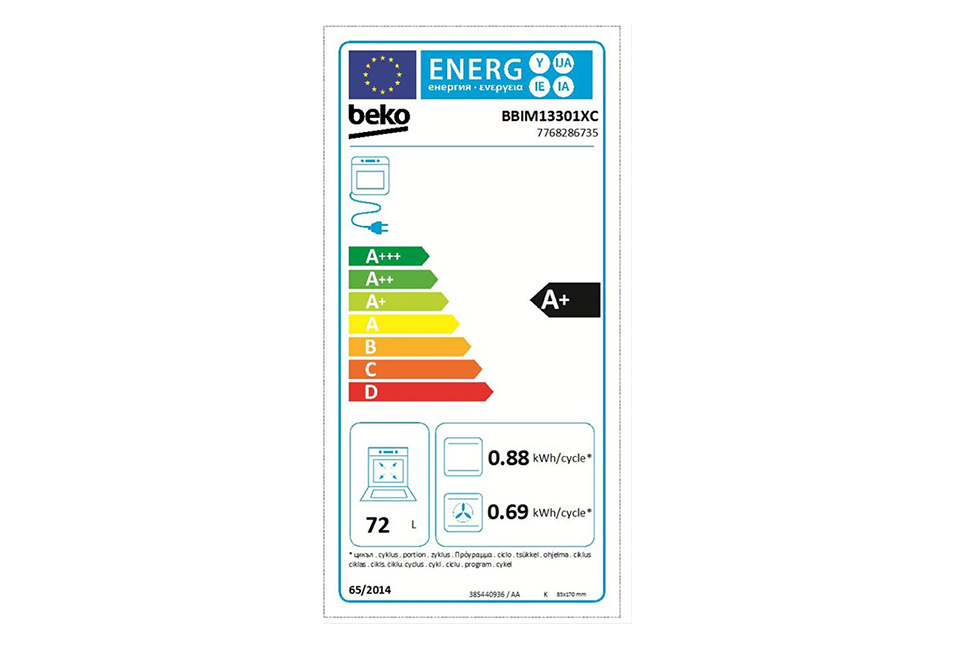 étiquette énergétique du four BBIM13301XC