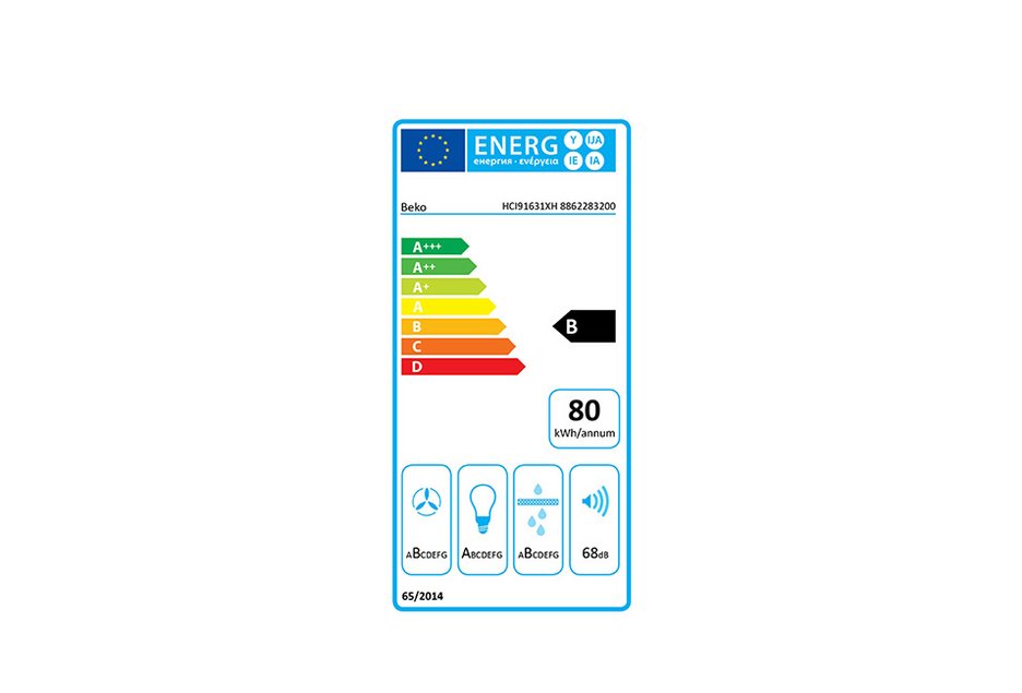 étiquette énergétique de la hotte HCI91631XH